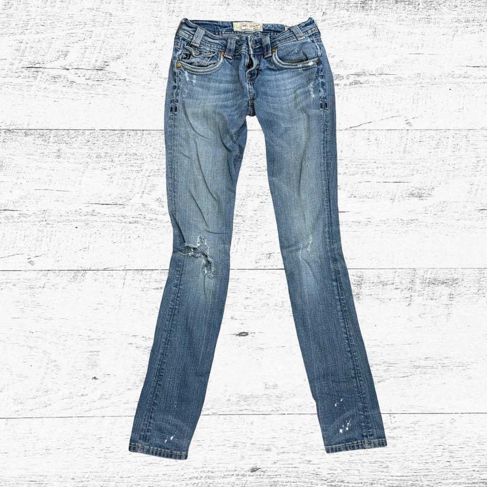 MEK Women's Distressed Blue Skinny Jeans